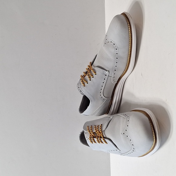 Cole Haan Men's Gray Lace Up Business Preppy Grand Wingtip Oxford Shoes Size 9M - Picture 10 of 12